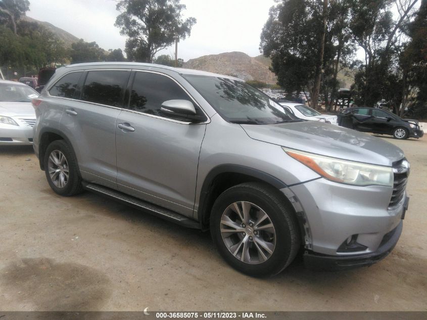 2015 TOYOTA HIGHLANDER XLE - 5TDKKRFH4FS074726