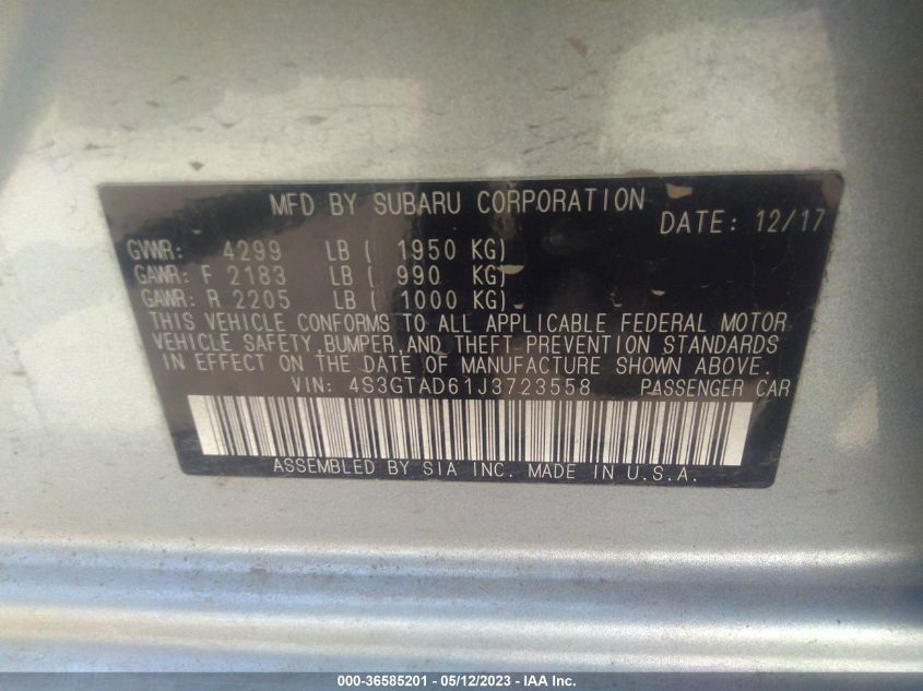 2018 SUBARU IMPREZA PREMIUM - 4S3GTAD61J3723558