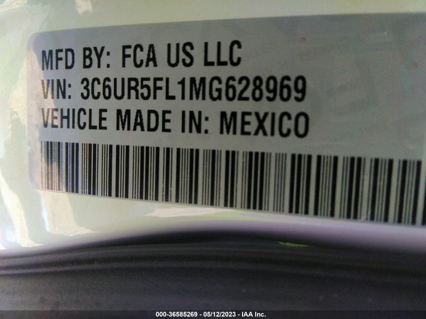 2021 RAM 2500 LARAMIE - 3C6UR5FL1MG628969
