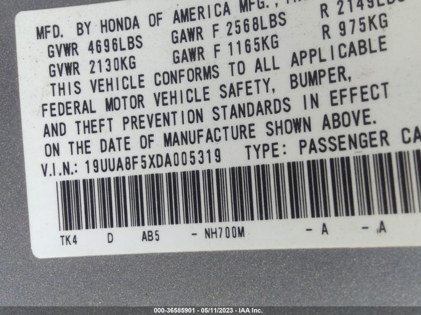 2013 ACURA TL TECH - 19UUA8F5XDA005319