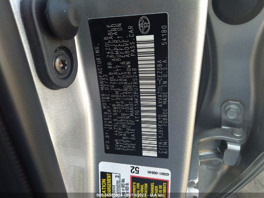 2023 TOYOTA CAMRY SE/SE NIGHTSHADE - 4T1G11AK2PU785248