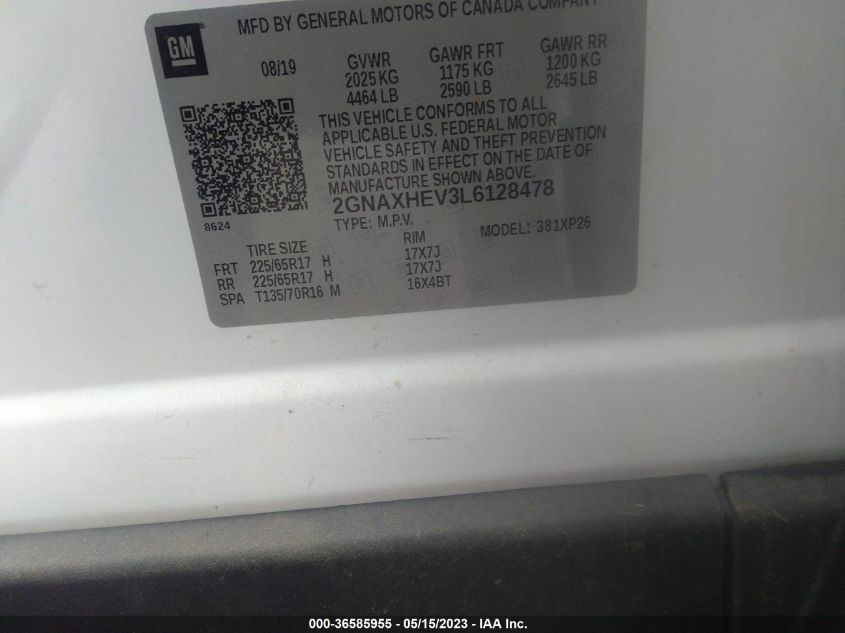 2020 CHEVROLET EQUINOX LS - 2GNAXHEV3L6128478