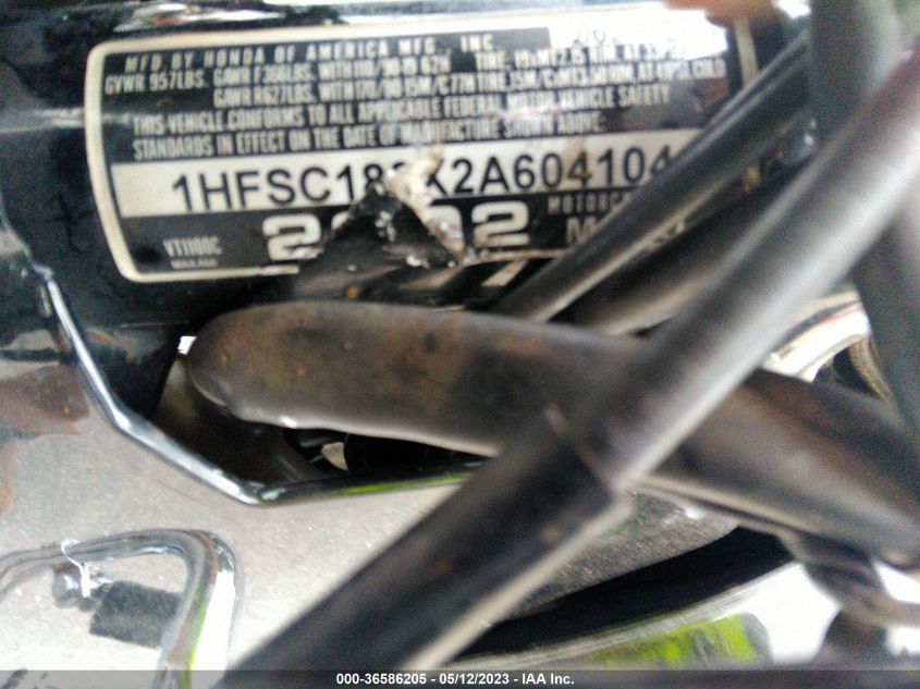 2002 HONDA VT1100 C 1HFSC180X2A604104