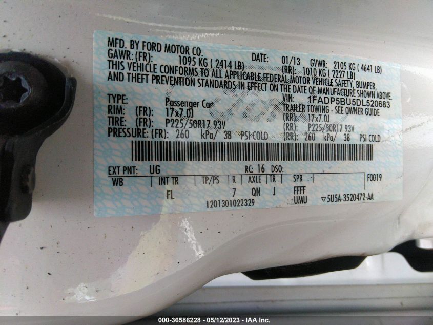 2013 FORD C-MAX HYBRID SEL - 1FADP5BU5DL520683