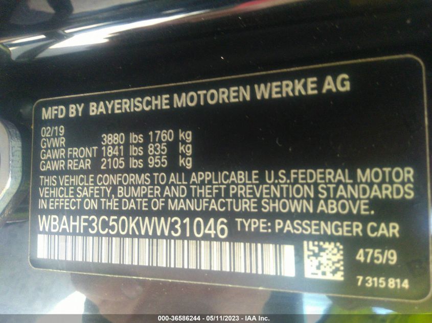 2019 BMW Z4 SDRIVE30I - WBAHF3C50KWW31046