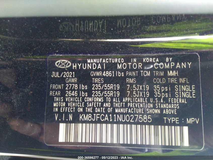 2022 HYUNDAI TUCSON HYBRID SEL CONVENIENCE - KM8JFCA11NU027585