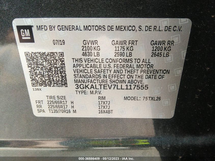 2020 GMC TERRAIN SLE - 3GKALTEV7LL117555