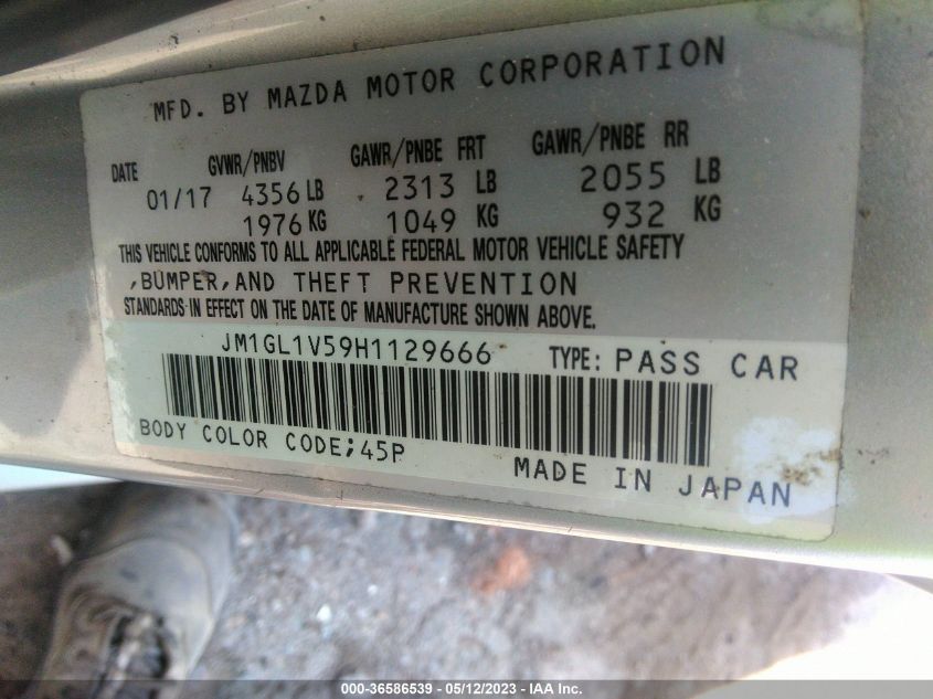 2017 MAZDA MAZDA6 TOURING - JM1GL1V59H1129666