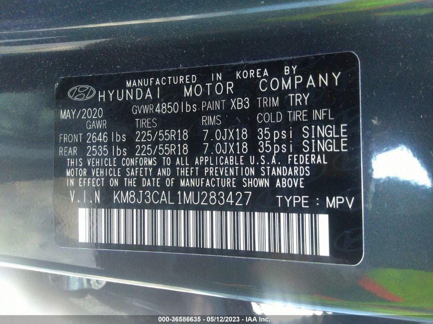2021 HYUNDAI TUCSON ULTIMATE - KM8J3CAL1MU283427