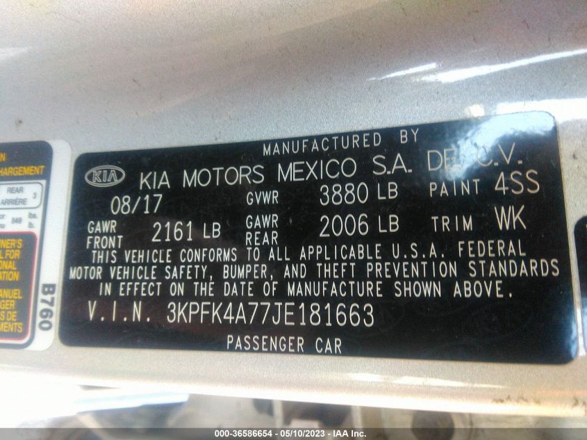 2018 KIA FORTE LX - 3KPFK4A77JE181663