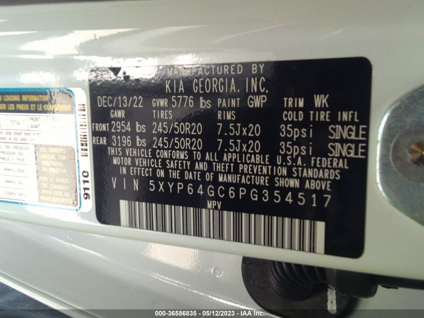 2023 KIA TELLURIDE S - 5XYP64GC6PG354517