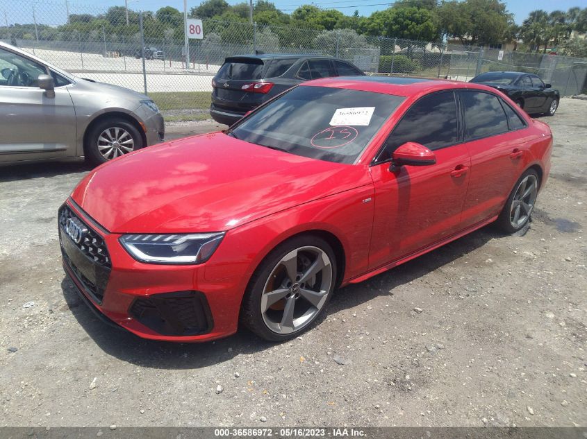 2021 AUDI A4 SEDAN S LINE PREMIUM PLUS - WAUEAAF43MN007310