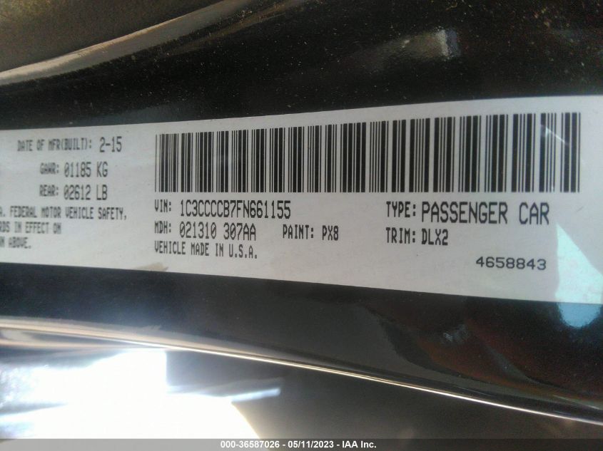 2015 CHRYSLER 200 C - 1C3CCCCB7FN661155