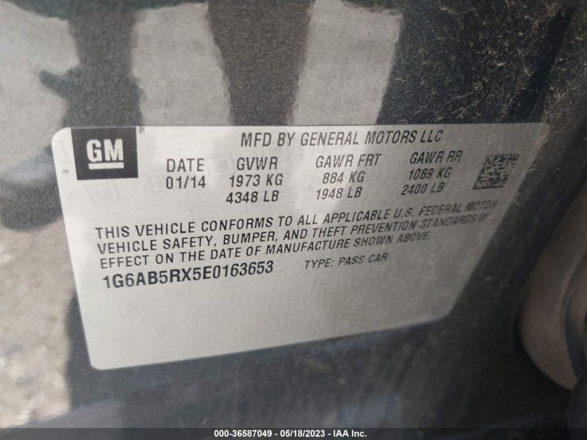 2014 CADILLAC ATS LUXURY RWD - 1G6AB5RX5E0163653