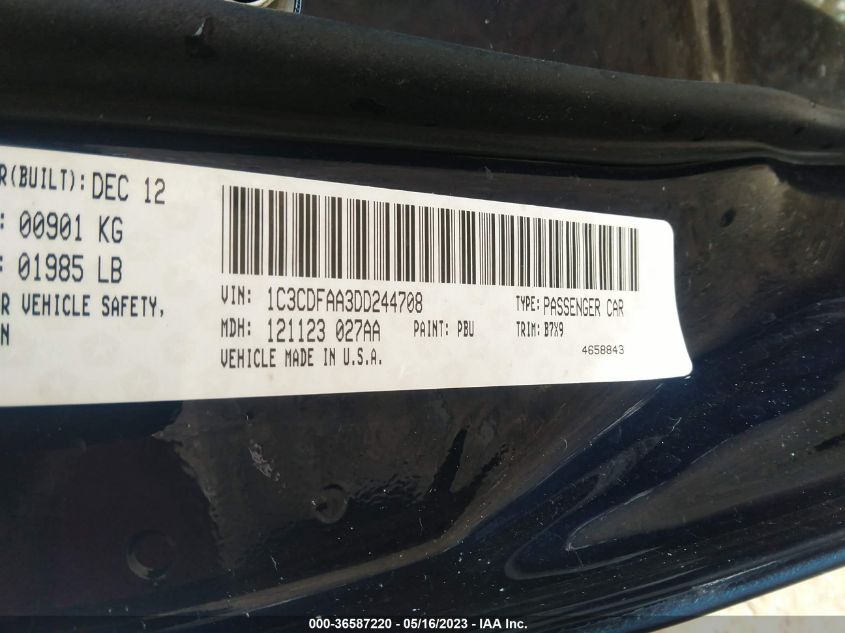 2013 DODGE DART SE - 1C3CDFAA3DD244708