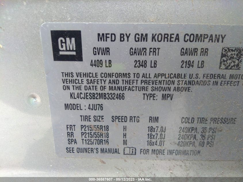 2021 BUICK ENCORE PREFERRED - KL4CJESB2MB332466