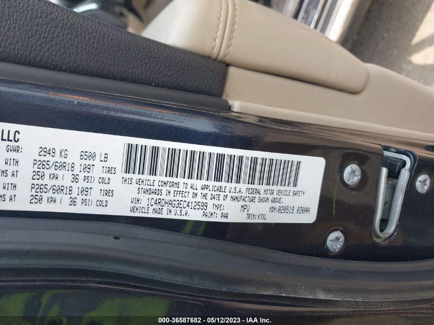 2014 DODGE DURANGO SXT - 1C4RDHAG3EC412599