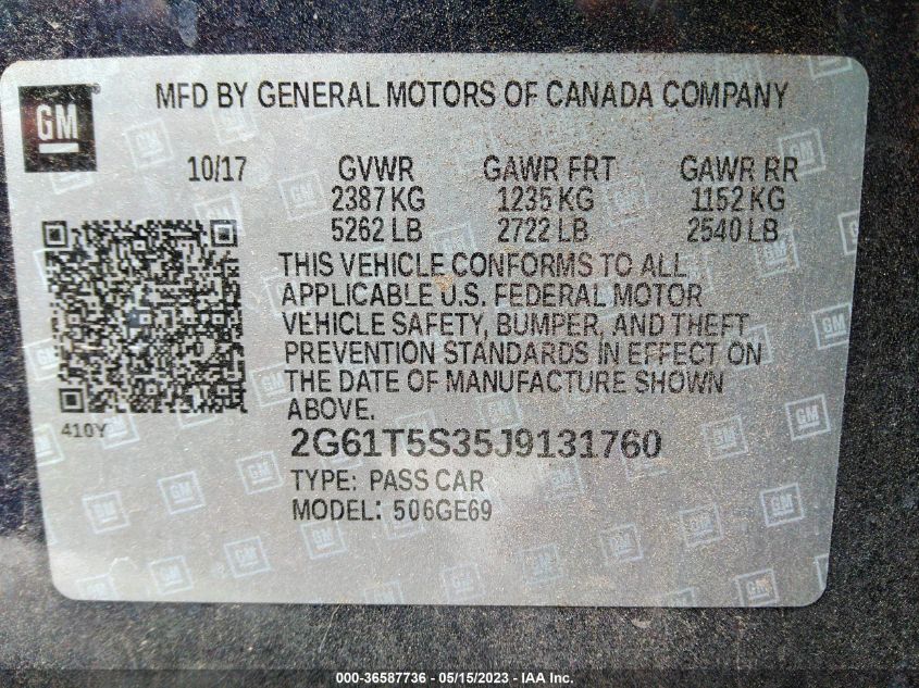 2018 CADILLAC XTS PLATINUM - 2G61T5S35J9131760