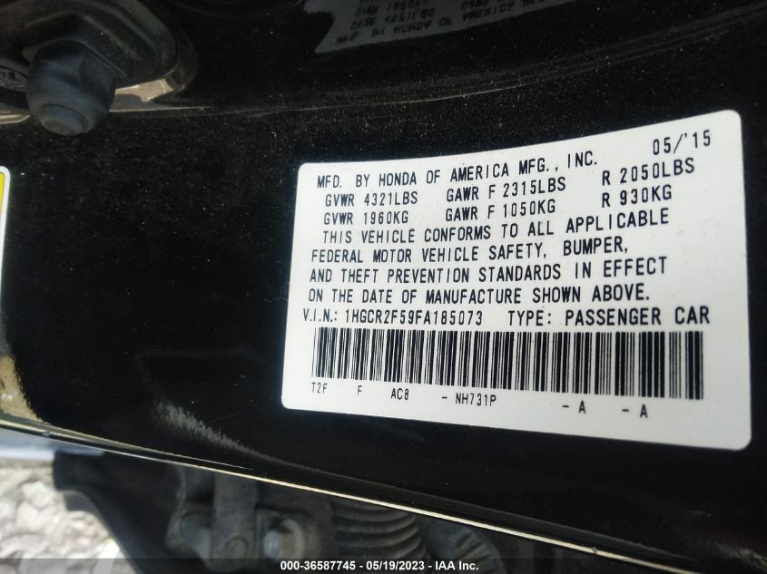 2015 HONDA ACCORD SEDAN SPORT - 1HGCR2F59FA185073