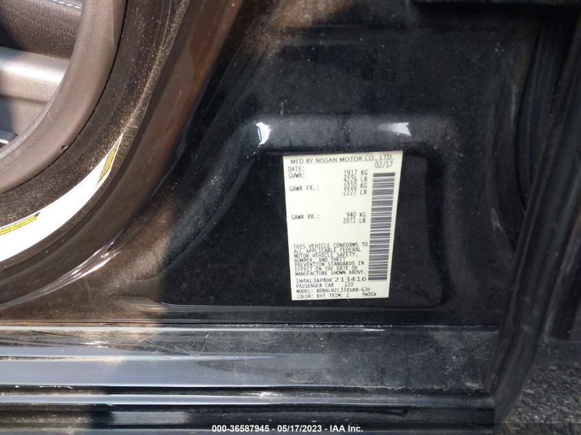 2017 NISSAN ALTIMA 2.5 SR - 1N4AL3AP8HC213416
