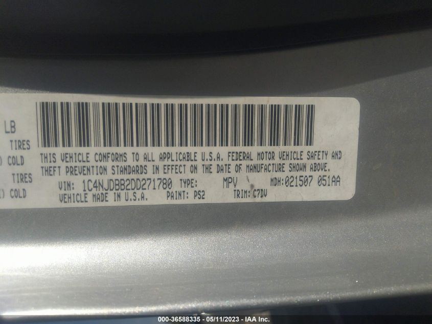 2013 JEEP COMPASS SPORT - 1C4NJDBB2DD271780