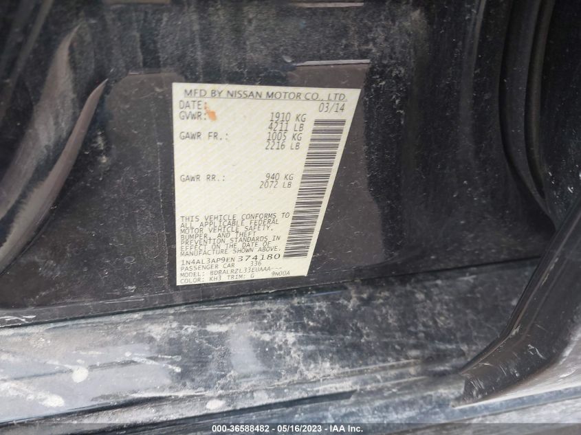 2014 NISSAN ALTIMA 2.5 - 1N4AL3AP9EN374180