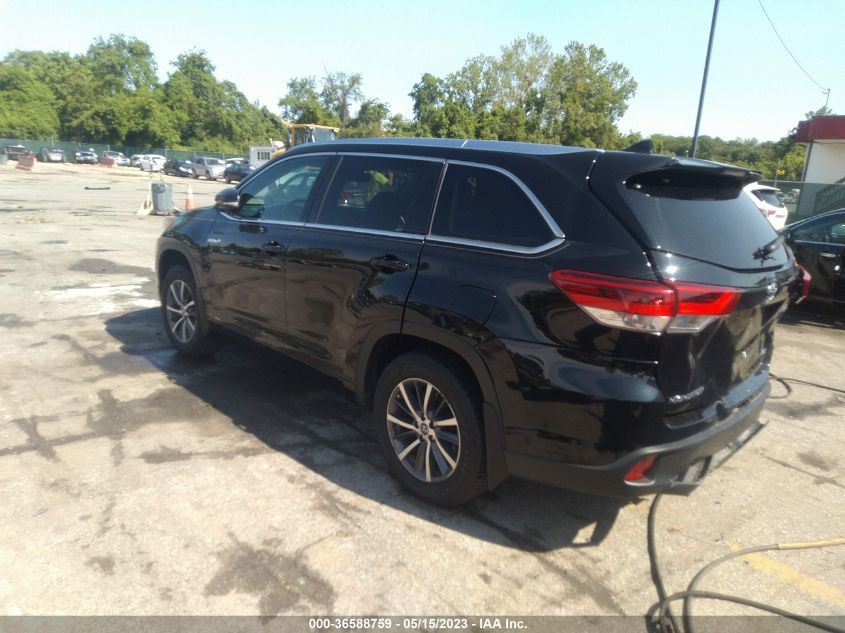 2017 TOYOTA HIGHLANDER HYBRID XLE - 5TDJGRFH0HS033882