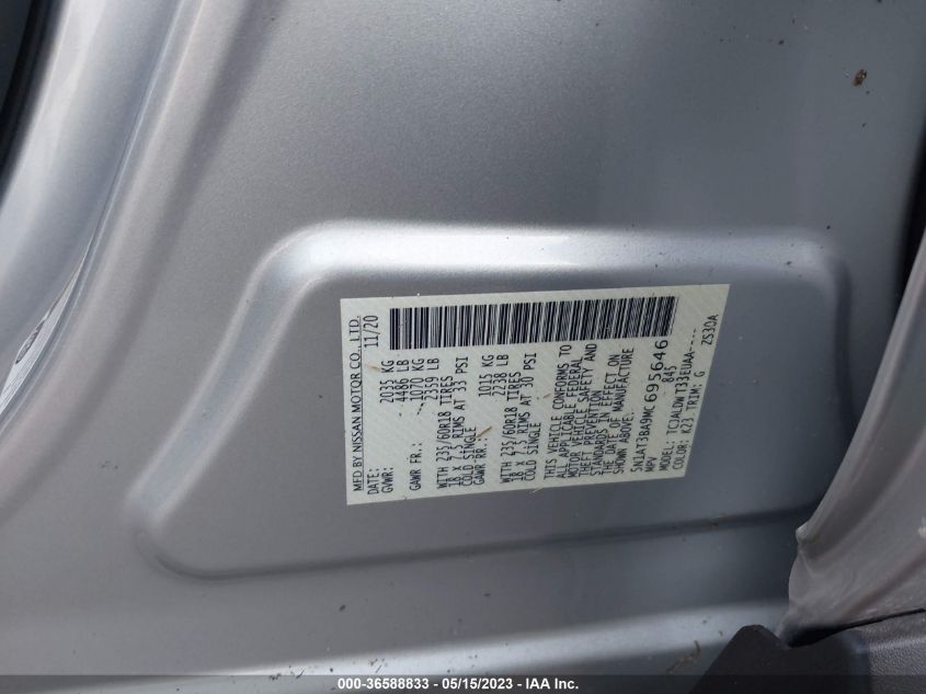 2021 NISSAN ROGUE SV - 5N1AT3BA9MC695646