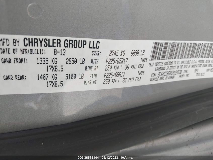 2014 CHRYSLER TOWN & COUNTRY TOURING - 2C4RC1BG0ER124538
