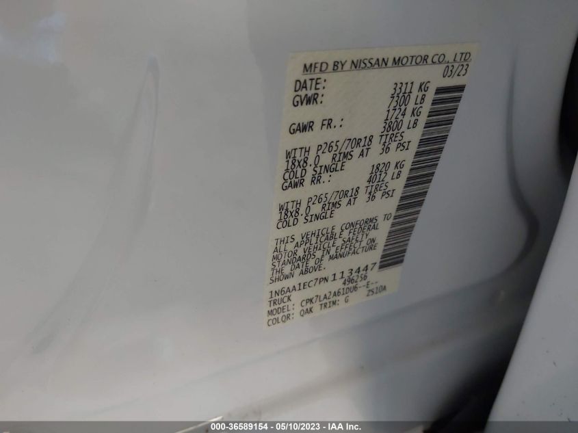2023 NISSAN TITAN S - 1N6AA1EC7PN113447