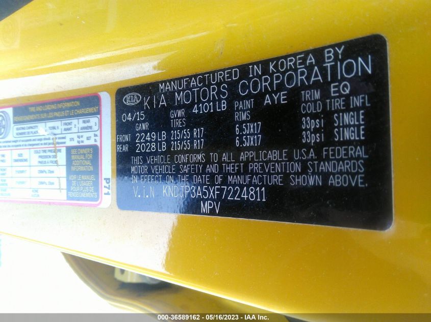 2015 KIA SOUL + - KNDJP3A5XF7224811