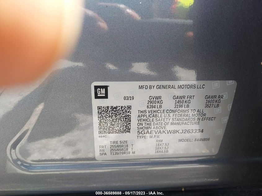 2019 BUICK ENCLAVE ESSENCE - 5GAEVAKW8KJ263334