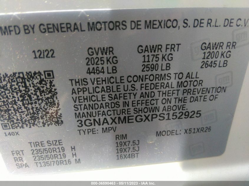 2023 CHEVROLET EQUINOX RS - 3GNAXMEGXPS152925