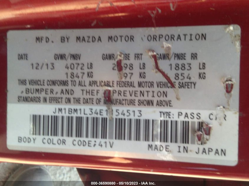 2014 MAZDA MAZDA3 S TOURING - JM1BM1L34E1154513