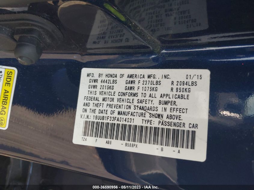 2015 ACURA TLX - 19UUB1F33FA014031