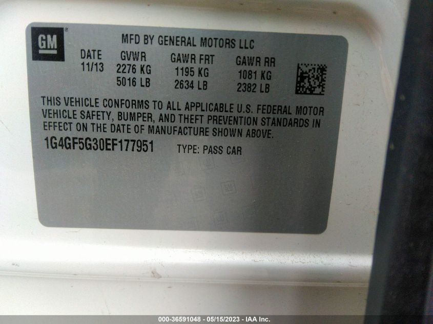 2014 BUICK LACROSSE PREMIUM II - 1G4GF5G30EF177951