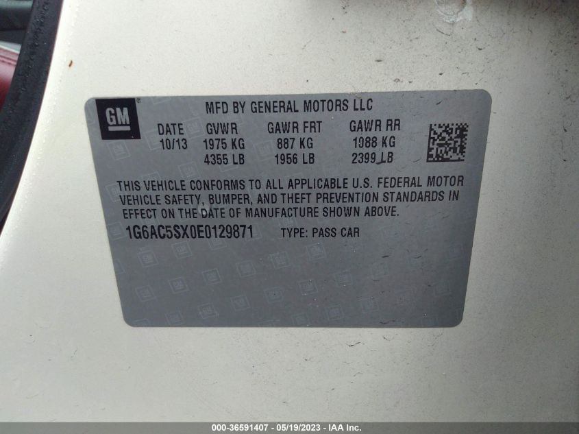 2014 CADILLAC ATS PERFORMANCE RWD - 1G6AC5SX0E0129871