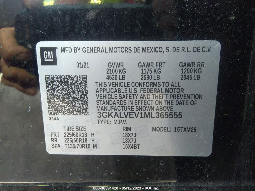 2021 GMC TERRAIN SLT - 3GKALVEV1ML365555
