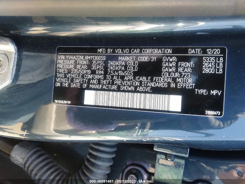 2021 VOLVO V90 CROSS COUNTRY YV4A22NL8M1136659