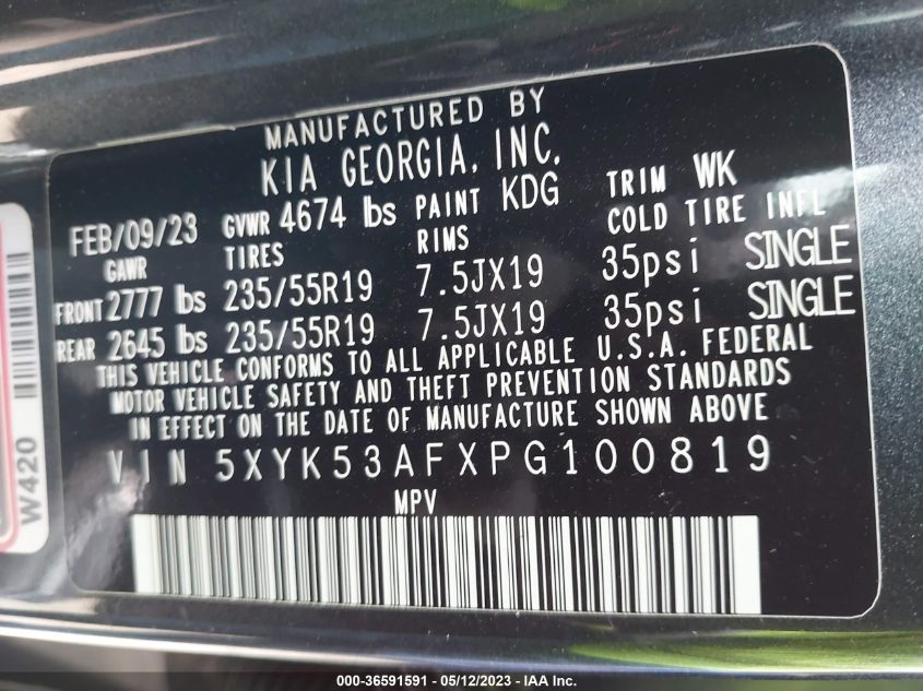 2023 KIA SPORTAGE SX-PRESTIGE - 5XYK53AFXPG100819