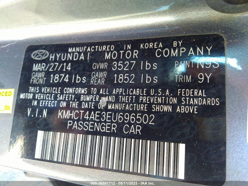 2014 HYUNDAI ACCENT GLS - KMHCT4AE3EU696502