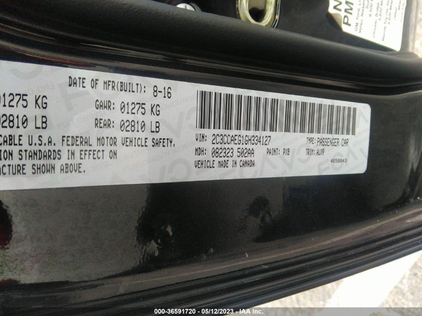 2016 CHRYSLER 300 300C - 2C3CCAEG1GH334127