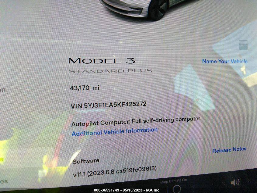 2019 TESLA MODEL 3 RANGE - 5YJ3E1EA5KF425272