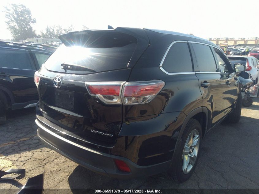 2014 TOYOTA HIGHLANDER LIMITED - 5TDDKRFH0ES052553