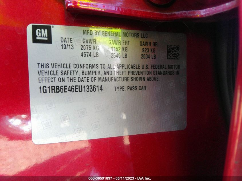 2014 CHEVROLET VOLT - 1G1RB6E46EU133614