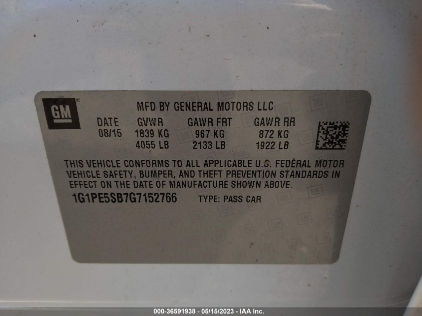 2016 CHEVROLET CRUZE LIMITED LT - 1G1PE5SB7G7152766