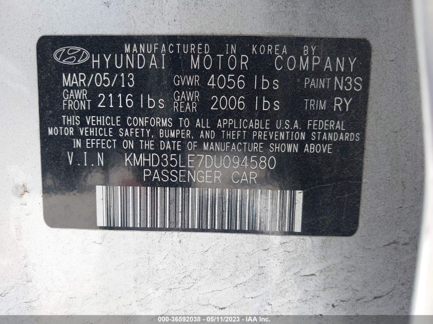 2013 HYUNDAI ELANTRA GT - KMHD35LE7DU094580