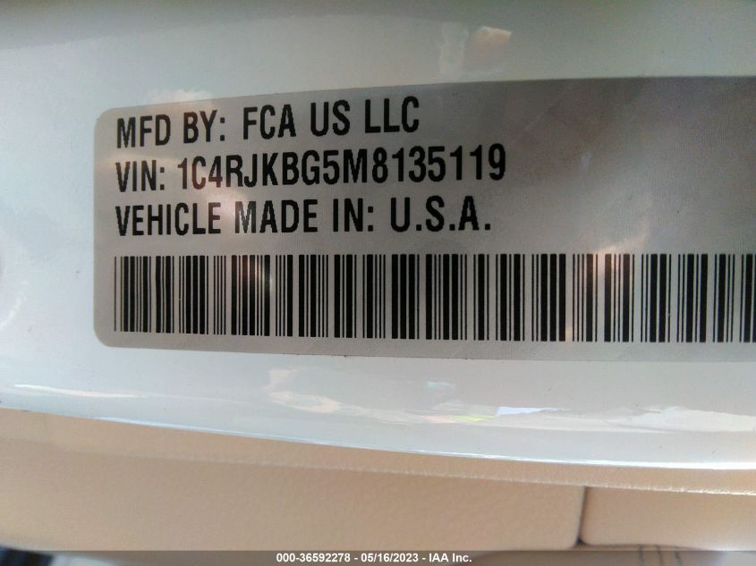 2021 JEEP GRAND CHEROKEE L LIMITED - 1C4RJKBG5M8135119