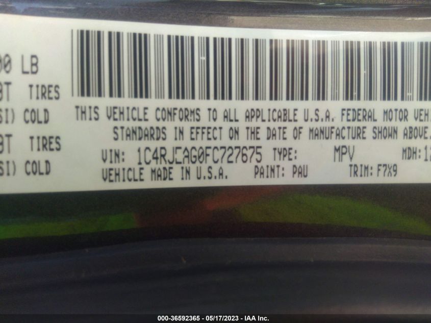 2015 JEEP GRAND CHEROKEE LAREDO - 1C4RJEAG0FC727675