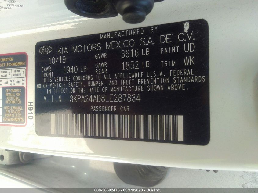 2020 KIA RIO LX - 3KPA24AD8LE287834